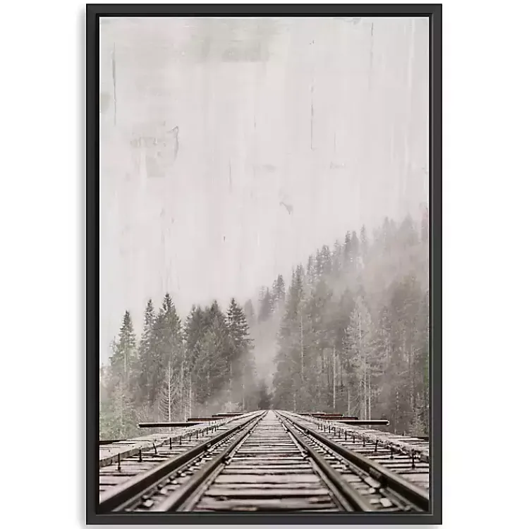 Kirklands Home Canvas Art|Forest Railway Framed Giclee Canvas Art Print