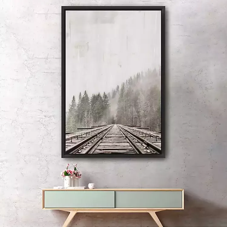 Kirklands Home Canvas Art|Forest Railway Framed Giclee Canvas Art Print