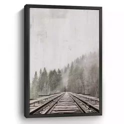 Kirklands Home Canvas Art|Forest Railway Framed Giclee Canvas Art Print