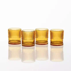 Kirklands Home Glassware & Drinkware|Fortessa Amber NoHo Short Glasses, Set of 4 Orange