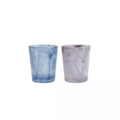 Kirklands Home Glassware & Drinkware|Fortessa Swirl Short Glasses, Set of 6 Blue