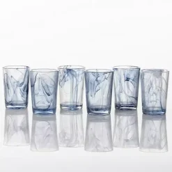 Kirklands Home Glassware & Drinkware|Fortessa Swirl Tall Glasses, Set of 6 Blue