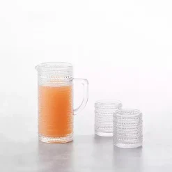 Kirklands Home Glassware & Drinkware|Fortessa Bead Glasses and Pitcher, Set of 7 Clear