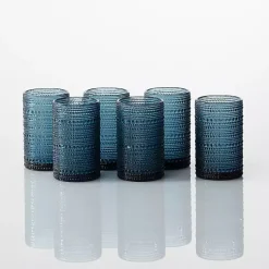 Kirklands Home Glassware & Drinkware|Fortessa Cornflower Bead Tall Glasses, Set of 6 Blue