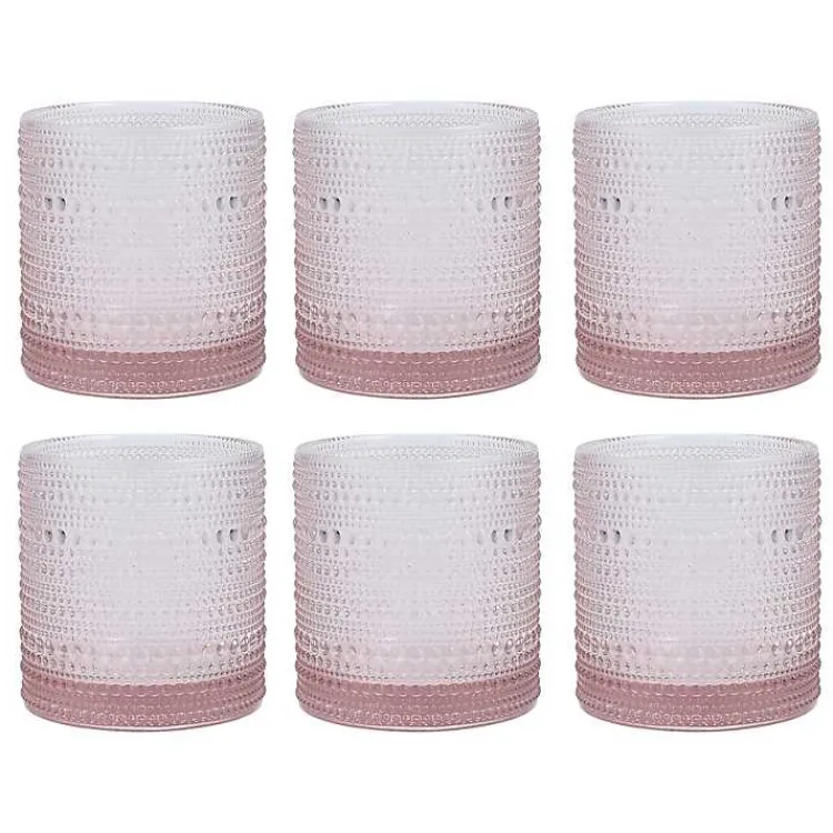 Kirklands Home Glassware & Drinkware|Fortessa Jupiter Short Glasses, Set of 6 Pink