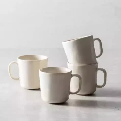 Kirklands Home Glassware & Drinkware|Fortessa Sand Ceramic Mugs, Set of 4 Tan