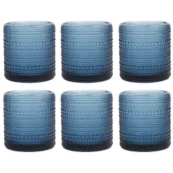 Kirklands Home Glassware & Drinkware|Fortessa Storm Jupiter Short Glasses, Set of 6 Blue