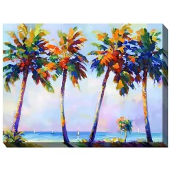 Kirklands Home Outdoor Wall Decor|Four Flamboyant Palms Outdoor Canvas Art Print
