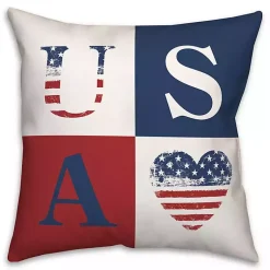 Kirklands Home Outdoor Cushions & Pillows|Fourth of July Rustic USA Indoor/Outdoor Pillow