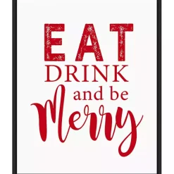 Online Framed Eat Drink Merry Christmas Canvas Art Print Christmas Art & Wall Decor