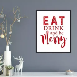 Online Framed Eat Drink Merry Christmas Canvas Art Print Christmas Art & Wall Decor