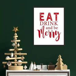 Online Framed Eat Drink Merry Christmas Canvas Art Print Christmas Art & Wall Decor