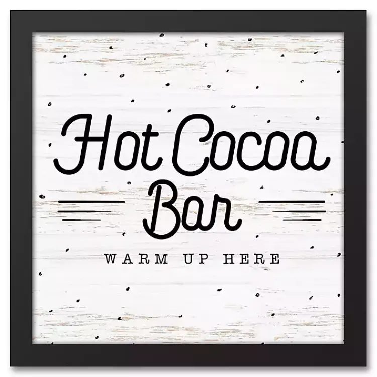 Clearance Framed Hot Cocoa Bar Christmas Canvas Wall Plaque Christmas Art & Wall Decor