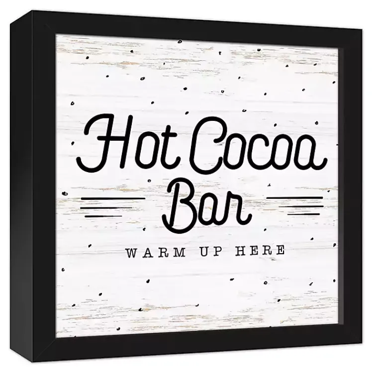 Clearance Framed Hot Cocoa Bar Christmas Canvas Wall Plaque Christmas Art & Wall Decor