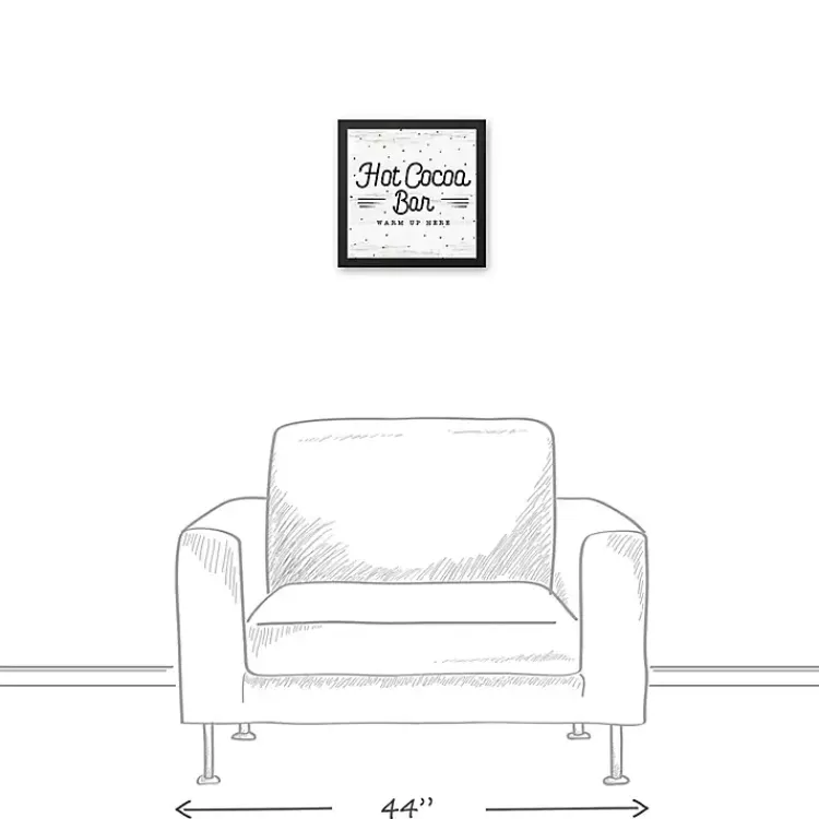 Clearance Framed Hot Cocoa Bar Christmas Canvas Wall Plaque Christmas Art & Wall Decor