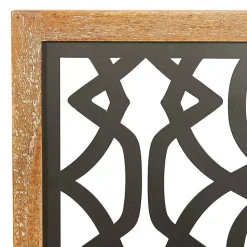 Kirklands Home Wall Plaques|Framed Matte Black Metal Wall Plaques, Set of 4