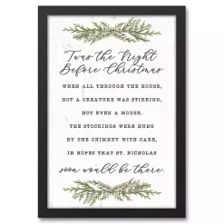 Outlet Framed Night Before Christmas Canvas Wall Plaque Christmas Art & Wall Decor