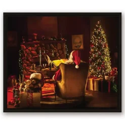 Outlet Framed Santa Sitting Christmas Canvas Art Print Christmas Art & Wall Decor