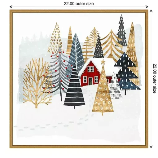 Sale Framed Winter Landscape Christmas Canvas Art Print Christmas Art & Wall Decor
