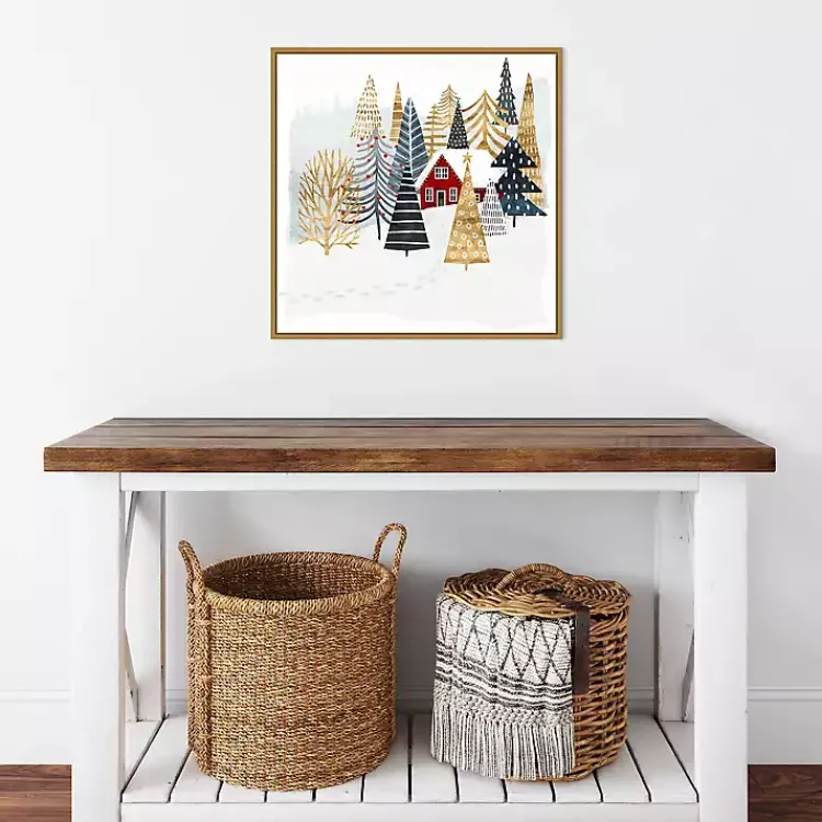 Sale Framed Winter Landscape Christmas Canvas Art Print Christmas Art & Wall Decor