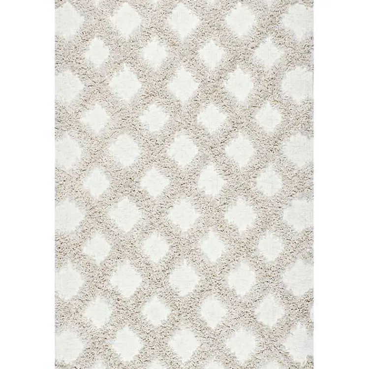 Kirklands Home Area Rugs|Francis Shaggy Diamond Trellis Area Rug, 5x8
