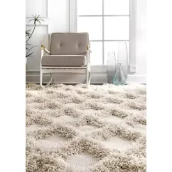 Kirklands Home Area Rugs|Francis Shaggy Diamond Trellis Area Rug, 7x9