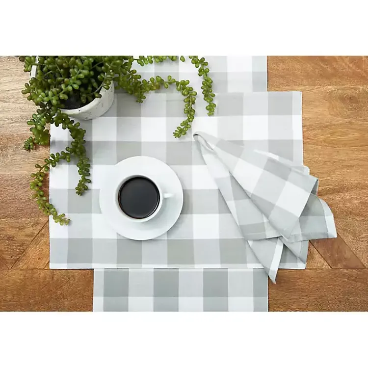 Kirklands Home Table Linens|Franklin Slate Gingham Napkins, Set of 6 Gray