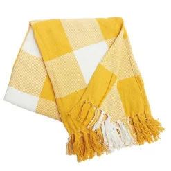 Sale Franklin Yellow Buffalo Check Throw Blankets & Throws