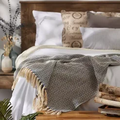 Discount French Chevron Fringe Throw Blankets & Throws