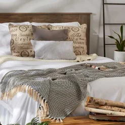 Discount French Chevron Fringe Throw Blankets & Throws