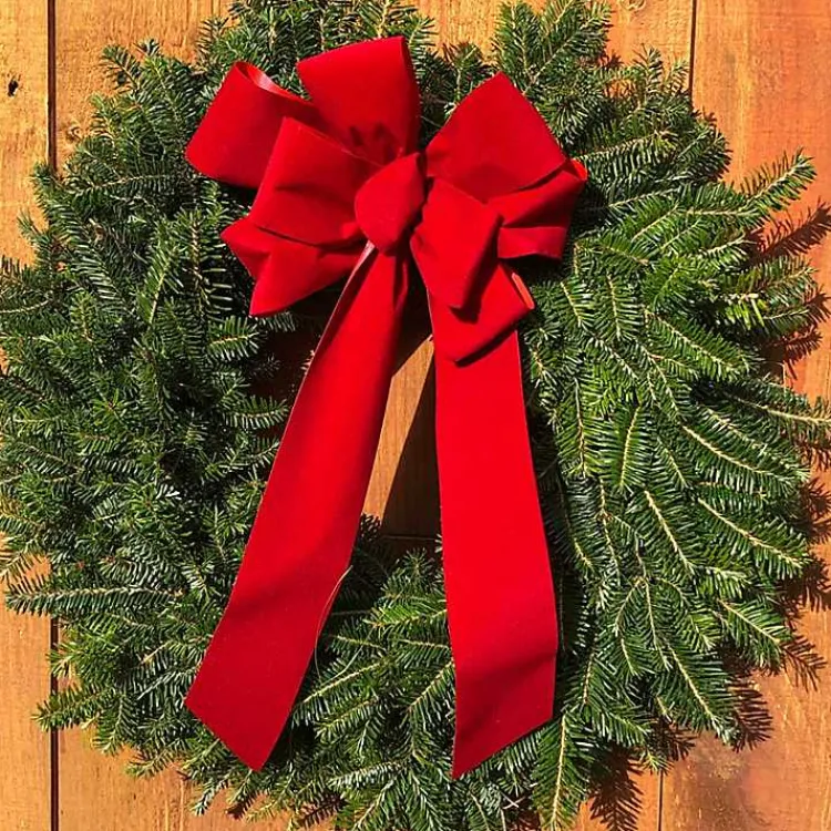 Best Fresh Cut Balsam Fir Wreath with Red Bow 2-pc. Set Fresh Christmas Wreaths & Greenery