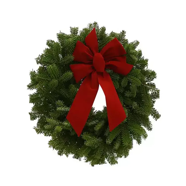 Best Fresh Cut Balsam Fir Wreath with Red Bow 2-pc. Set Fresh Christmas Wreaths & Greenery