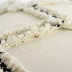 Clearance Fringe Stitched Lattice Throw Pillow Pillows