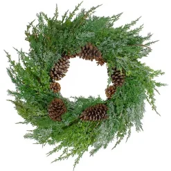 Hot Frosted Cedar Pinecone Wreath Christmas Wreaths