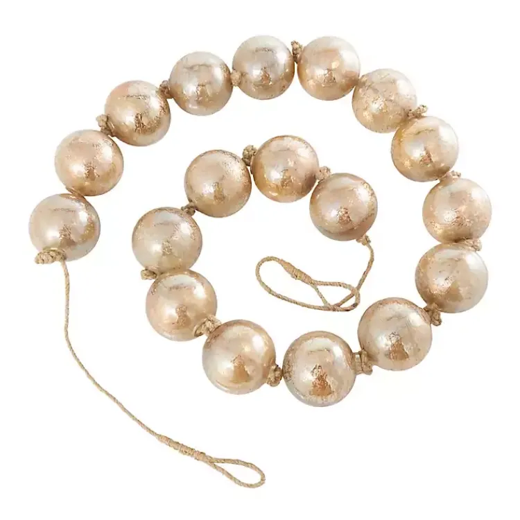 Outlet Frosted Champagne Glass Orb Garland Decorative Accents