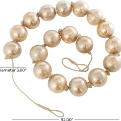 Outlet Frosted Champagne Glass Orb Garland Decorative Accents