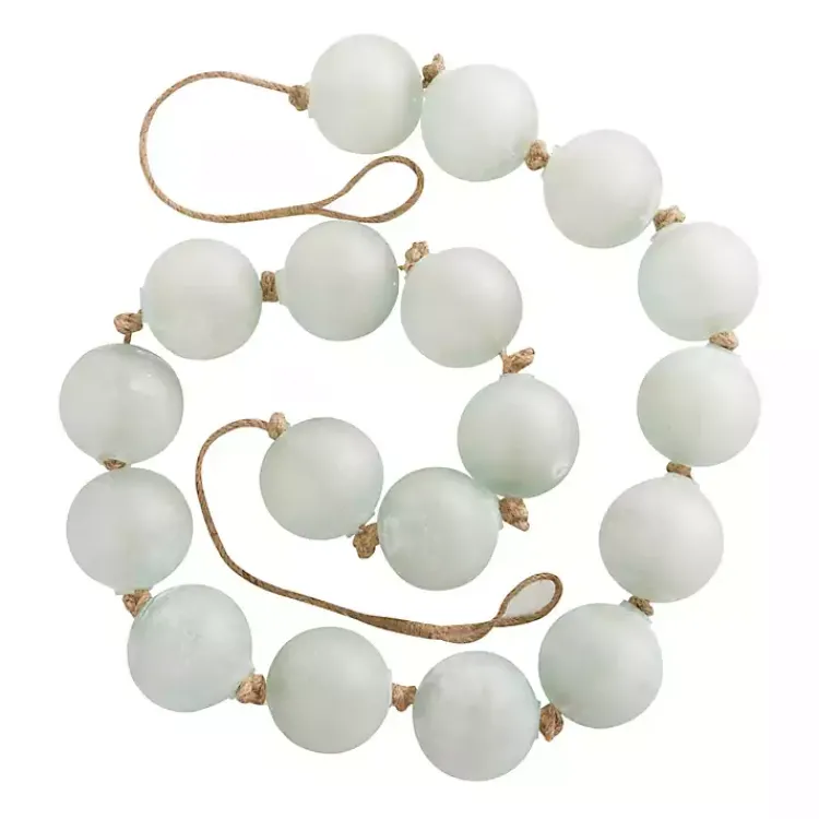 Outlet Frosted Light Teal Glass Bead Garland Decorative Accents