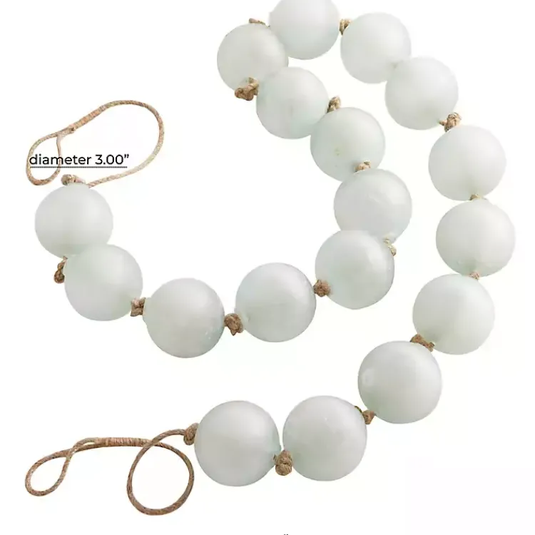 Outlet Frosted Light Teal Glass Bead Garland Decorative Accents