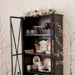 New Frosted Pampas and Berries Candle Centerpiece Christmas Centerpieces