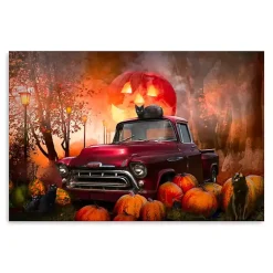 Online Full Moon Jack O Lantern Canvas Art Print, 16x24 Halloween