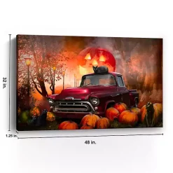 Best Full Moon Jack O Lantern Canvas Art Print, 32x48 Halloween