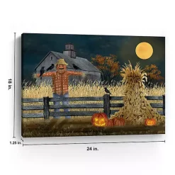 Best Full Moon Scarecrow Canvas Art Print, 18x24 Halloween