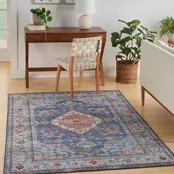 Kirklands Home Area Rugs|Fulton Medallion Area Rug, 7x9 Blue