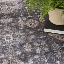 Kirklands Home Area Rugs|Fulton Charcoal Medallion Area Rug, 5x7 Gray