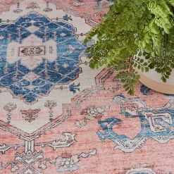 Kirklands Home Area Rugs|Fulton Coral Medallion Area Rug, 5x7 Pink