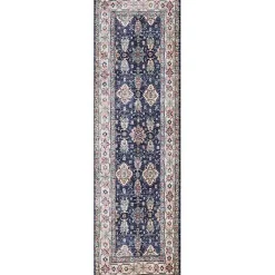 Kirklands Home Area Rugs|Fulton Navy Medallion Runner, 2x7 Blue