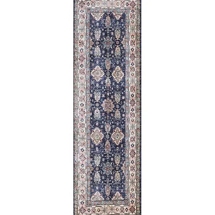 Kirklands Home Area Rugs|Fulton Navy Medallion Runner, 2x7 Blue