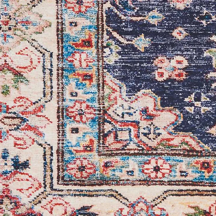 Kirklands Home Area Rugs|Fulton Navy Medallion Runner, 2x7 Blue