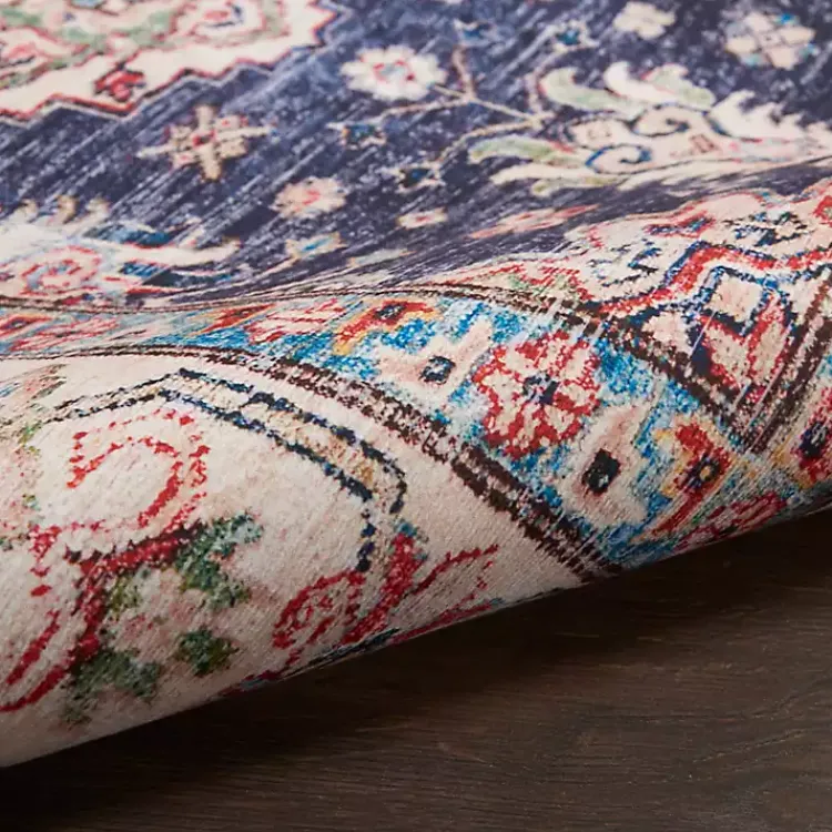 Kirklands Home Area Rugs|Fulton Navy Medallion Runner, 2x7 Blue