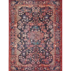 Kirklands Home Area Rugs|Fulton Red Botanical Area Rug, 5x7